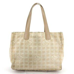 CHANEL Tote Bag Beige Silver Women A15991 Authentic secondhand